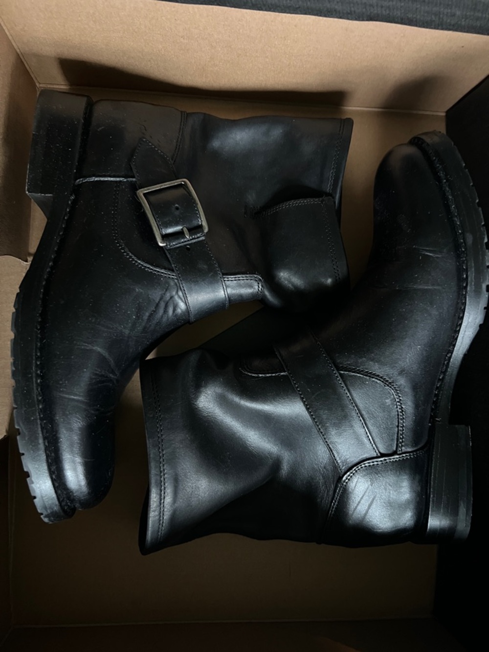 Frye Natalie Engineer Short Ankle Boots - Black